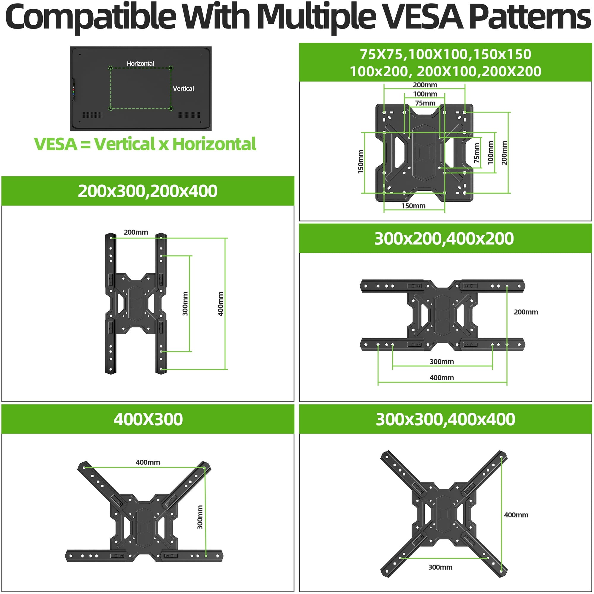 Full Motion TV Wall Mount Bracket with Swivel Arm for 23 to 55 Inch TVs
