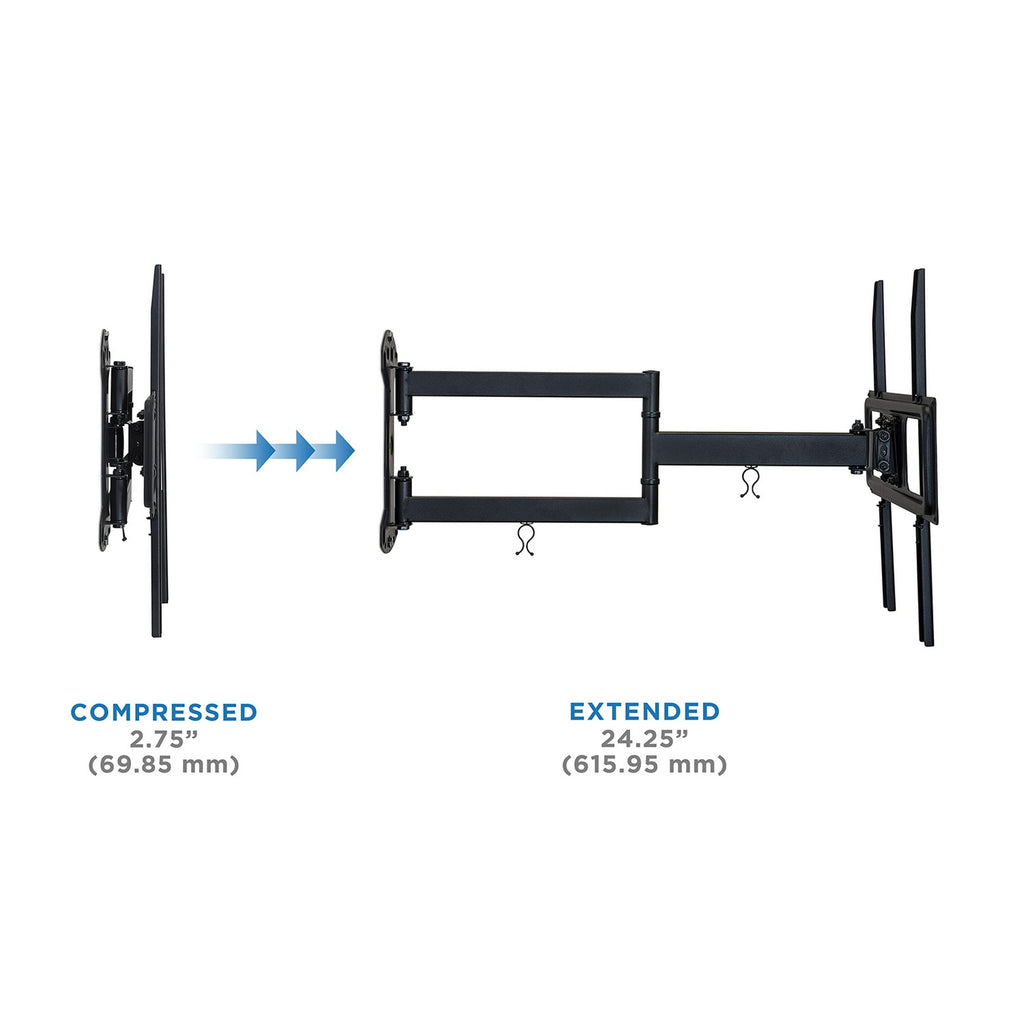 Swivel Arm TV Wall Mount, Long 24" Extension Arm, Fits 32" to 55" Tv's