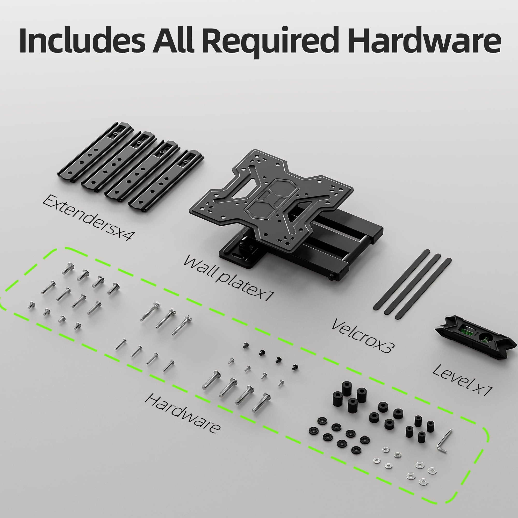 Full Motion TV Wall Mount Bracket with Swivel Arm for 23 to 55 Inch TVs