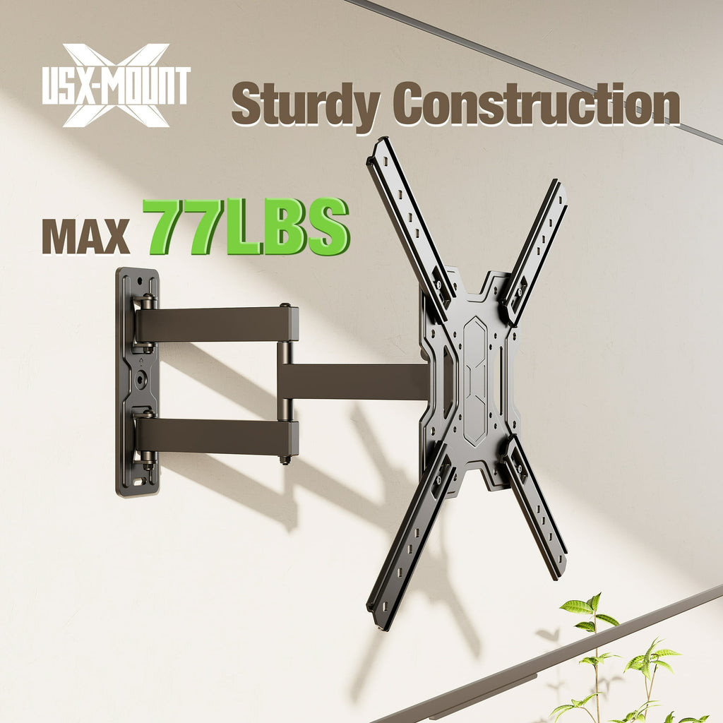 Full Motion TV Wall Mount Bracket with Swivel Arm for 23 to 55 Inch TVs