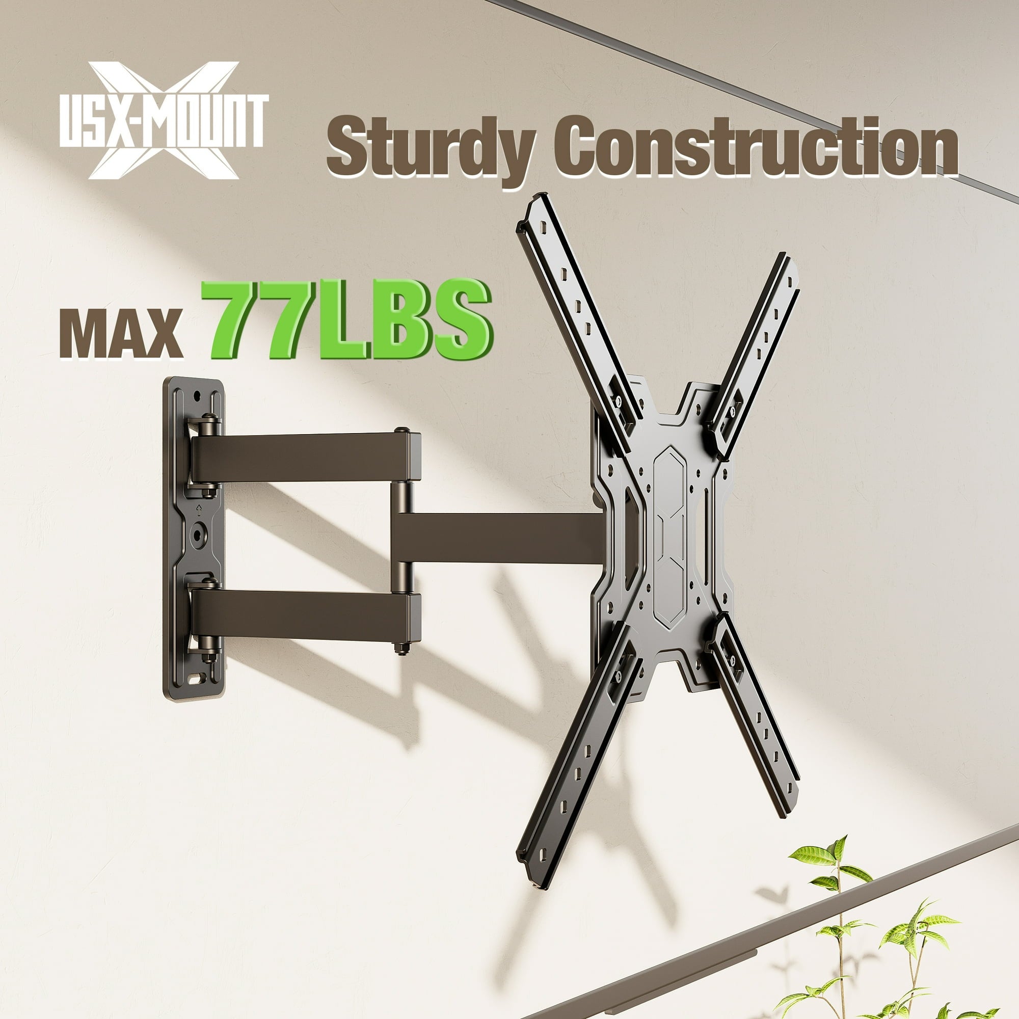 Full Motion TV Wall Mount Bracket with Swivel Arm for 23 to 55 Inch TVs