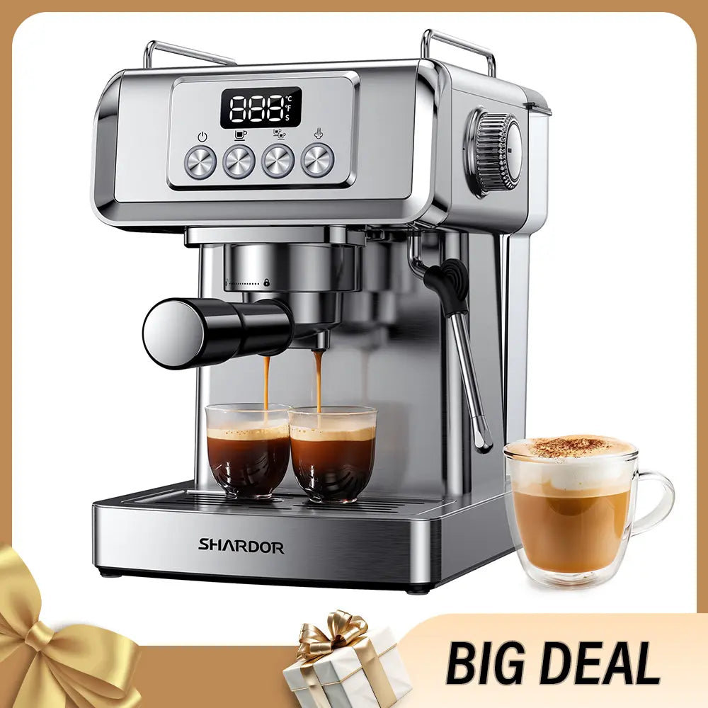Professional Latte & Cappuccino Maker for Home, 60 Oz  Removable Water Tank