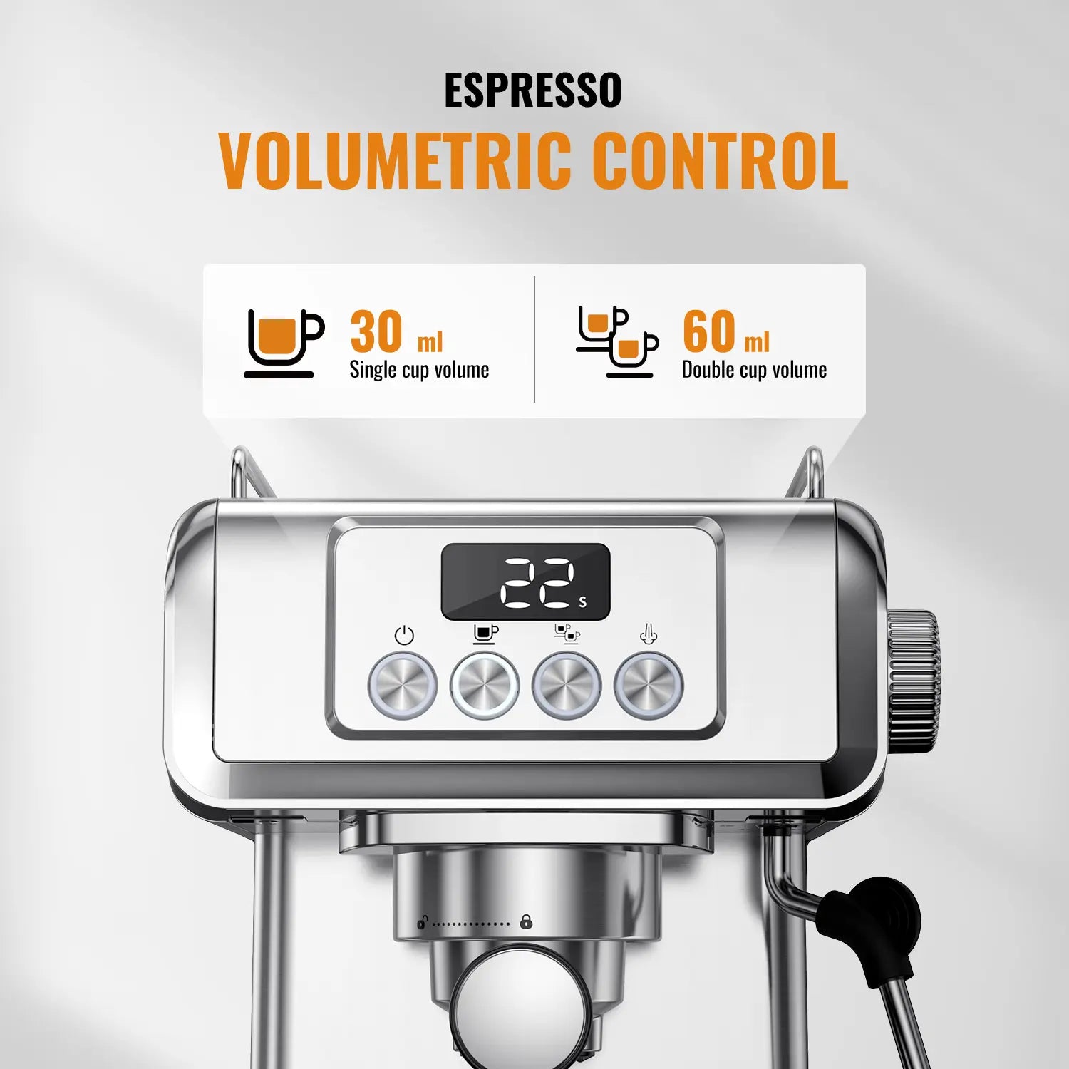Professional Latte & Cappuccino Maker for Home, 60 Oz  Removable Water Tank